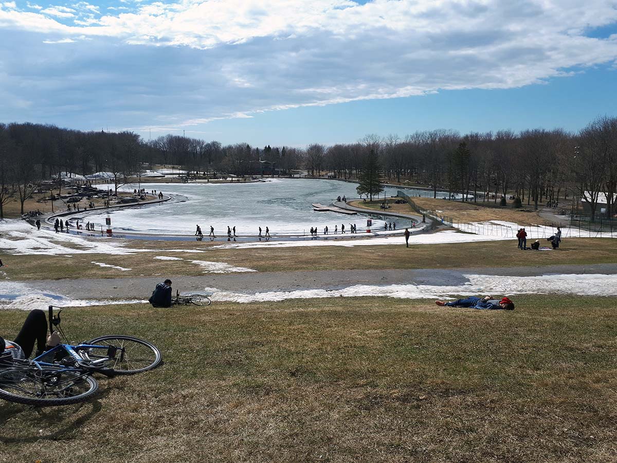 Parque de Mont-Royal, vista do Lago do Castor (21 de Abril de 2019) - Fonte: Arquivo pessoal